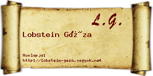 Lobstein Géza névjegykártya